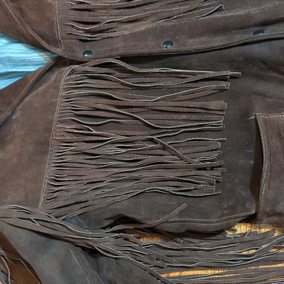 Joo Kay Vintage Fringed Leather Jacket 1960's Western Wear Rock N Roll Hippy Lrg - Picture 4 of 15